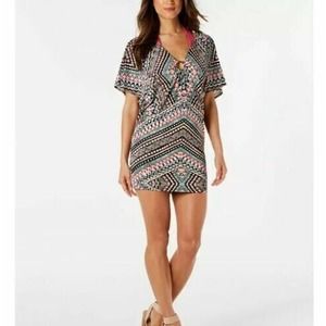 Bar III Neon Tribal Tunic Swimsuit Cover-Up Medium $70 NEW